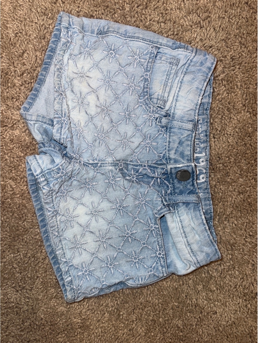 GapKids 1969 Light Wash Denim Shortie Shorts for Kids Size 6 Regular